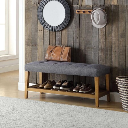 Made-To-Order 18 x 40 x 16 in. Wo Gray & Oak Bench MA2474636